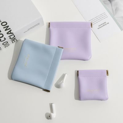 Unisex PU Leather Portable Coin Purse Small Earphone Bag Headphone Organizer Mini Sundry Cosmetic lipstick Change Storage Bag