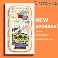 Chenyyka เคสสำหรับ Samsung A10s M01s เคสลายสัตว์ประหลาดต่างดาวสีสันสดใสน่ารักขอบคลื่นครีม เคสมือถือกันกระแทกแบบใสนิ่มใสลายกล้องถ่ายรูปสร้างสรรค์ปลอกป้องกันซิลิโคน