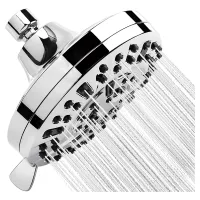 Rainfall ShowerHead 5.1Inches High-Pressure with 63 Jets 8Spray Modes-Replacement for Bathroom Shower Heads