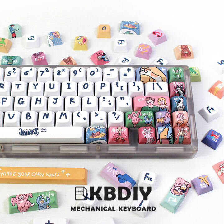 KBDiy Make Your OWN Waves Keycap Cute XDA Profile 123 Keys for MX