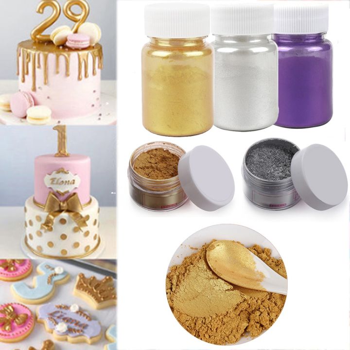 Edible Glitter Gold Powder Multi-color Cake Decoration Glitter Food Biscuit  Mousse Cake Macaron Chocolate Baking Powder