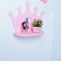 30cm Modern Wall Shelf Girl Crown Wood Hanging Holder for Kids Room Shelf Baby Room Accessories Decorative Shelve Pink AP208