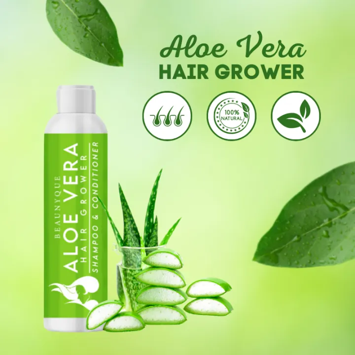 No More Bad Hair Days!* 😍 1 Bottle (250ml) Aloe Vera Hair Grower Shampoo  with