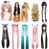 Anime Woman Cosplay Wig Danganronpa Enoshima Junko Demon Slayer Kamado Nezuko Ladies Long Wig Halloween Carnival Funny Props