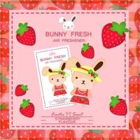 ?Bunny fresh กลิ่น STRAWBERRY/แผ่นน้ำหอมปรับอากาศรูปกระต่าย