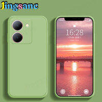 Jingsanc เคสโทรศัพท์สำหรับ VIVO Y27 5G กรอบสี่เหลี่ยมทรงตรงขอบนิ่มปกป้องกล้องด้วยปลอกซิลิโคนของเหลวเคสหลังกันกระแทก Vivo Y27 5G