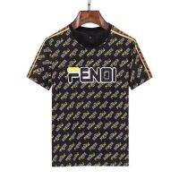 เสื้อยืดผู้ชาย FENDII ปักตัวอักษรเสื้อยืดผ้าฝ้ายบริสุทธิ์