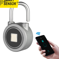 Smart Sensor BT ลายนิ้วมือสมาร์ท Keyless ล็อคกันน้ำ App/ ลายนิ้วมือปลดล็อก Anti-Theft กุญแจประตูกระเป๋าเดินทางกรณีล็อคสำหรับ Android IOS ระบบ -- สีเทา