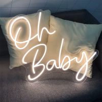 Oh Baby Neon Sign LED Personalized Party Sign Beautiful Wall Art Decoration Baby Room Childrens Room Bedroom Neon Sign