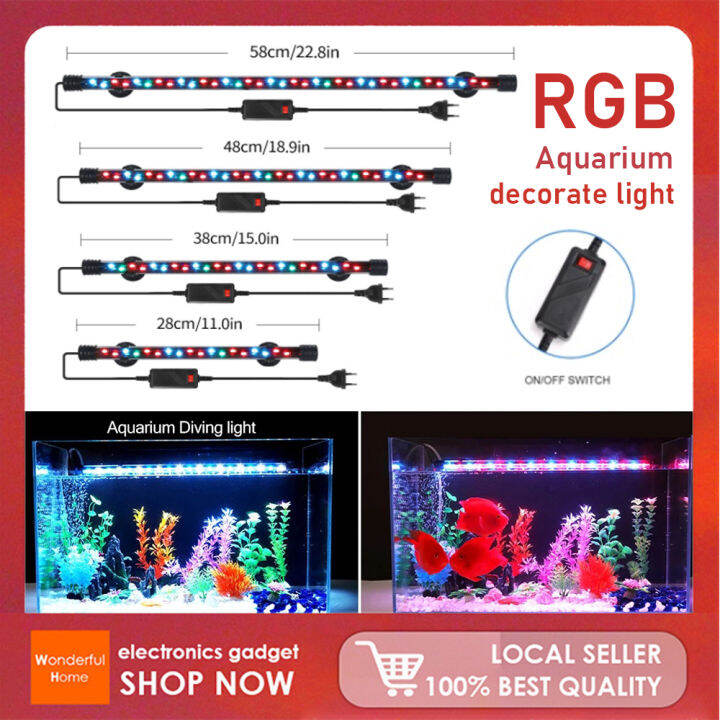 【Philippine spot】28/38/48/58cm RGB Marine Aquarium Light Waterproof T4