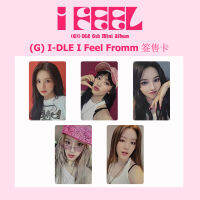 (ก.) I-DLE ฉันรู้สึกจากการเซ็นเหตุการณ์โฟโต้การ์ด Kpop Miyeon Yushuqi Hua การ์ด5ใบต่อชุด