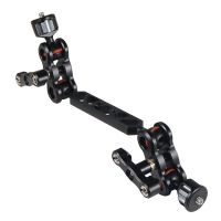 5Inch Aluminum Camera Articulating Arm Dual Ballhead Extension Bar with 1/4Inch Screws for DSLR Camera Support