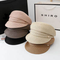 202103-lulu new japan design summer fine paper fold brim newsboy cap leisure lady Octagonal hat men women visors cap