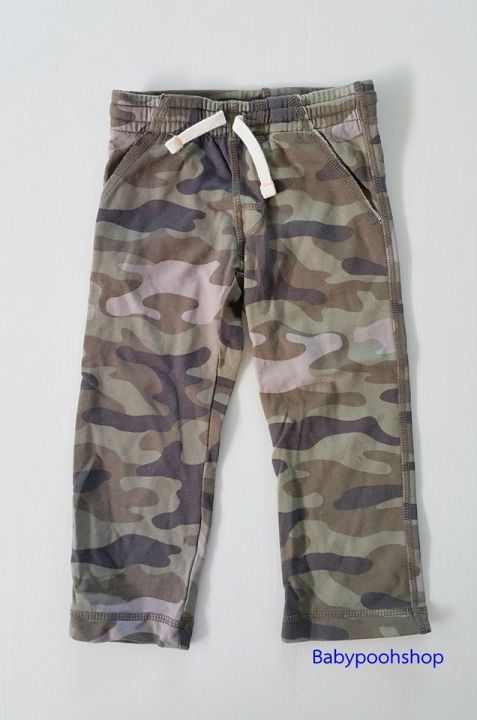 Carters : กางเกงขายาว เอวยืด สีเขียวลายทหาร  size: 6m / 9m / 12m / 18m