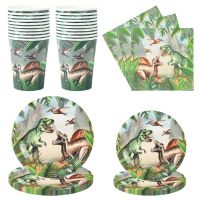 Dinosaur Disposable Tableware Dinosaur Birthday Party Decorations Kids Boy 1st Birthday Jungle Safari Birthday Baby Shower Decor