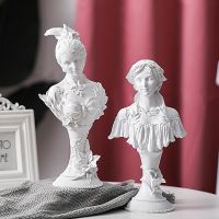 Nordic Beauty Girl Portrait Statue European Sexy Woman Sculpture Figurines Resin Crafts Ornament Living Room Home Interior Decor