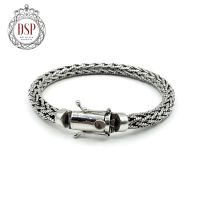 DSP สร้อยข้อมือเงินปั่นเกลียวถักเปียกลม เงินแท้ 925 : DSP 925 Sterling Silver Braided Bracelets [CLSP0123]