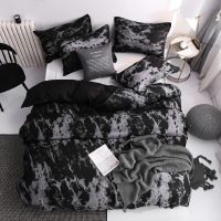 Luxury Black Bedding Set Queen King SIngle Full Size Bed Velvet Duvet Cover Set Modern Bird Plaid Anime With Pillowcase