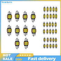 10ชิ้นหลอดไฟ LED แคนบัสปลายสองด้าน900lm ไฟหลังคาสว่างมากชุดไฟป้ายทะเบียนรถส่วนภายใน