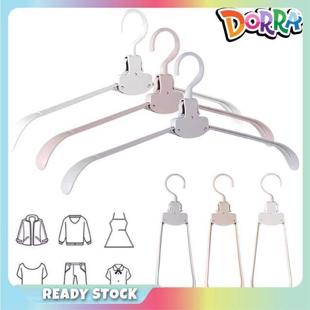 Plastic Travel Folding Hangers Portable Magic Clothes Hanger Wide Shoulders without Marks