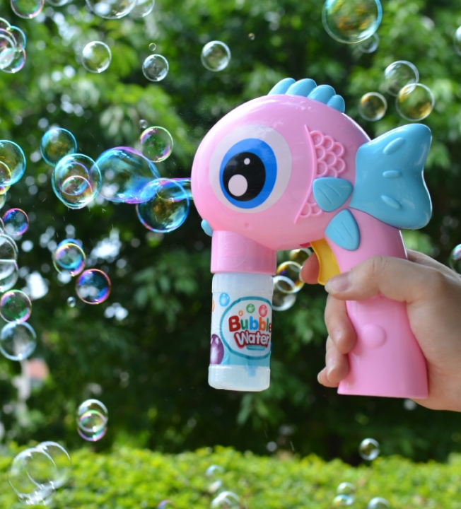 TC. Fish bubble machine gun kids children toys colorful big eye fish ...