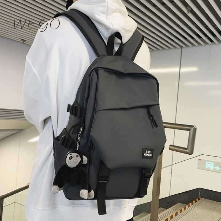 กระเป๋านักเรียนสำหรับผู้ชาย-กระเป๋าเป้สะพายหลังแฟชั่นนักศึกษามัธยมปลายสีดำสไตล์ฮาราจูกุ2021กระเป๋าแบ็คแพ็คกันน้ำใหม่