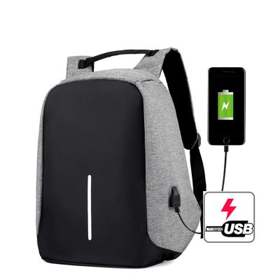 กระเป๋าเป้ใส่แล็ปท็อปความจุขนาดใหญ่สำหรับผู้หญิงผู้ชายชาร์จธุรกิจ USB นักศึกษากระเป๋าสะพายไหล่กระเป๋ากันขโมย