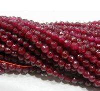 Free Shipping Natural 6mm Faceted Brazil Red Ruby s Loose Beads 15