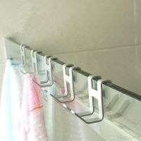 4PCS Space Aluminum Shower Glass Door Hook Free Hole Towel Rack Hanger Key Organizer My25 20 Dropship