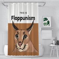 Floppunism Bathroom Shower Curtains Big Floppa Anime Waterproof Partition Curtain Designed Home Decor Accessories