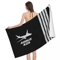 Airbus A330 Captain Stripes Beach Towel Custom Pilot Aviation Aviator Airplane Super Soft Microfiber Bathroom Towels