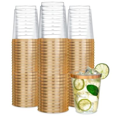 50Pcs Plastic Wine Cups Plastic Wine Glasses Clear Cocktail Glasses Disposable Cups