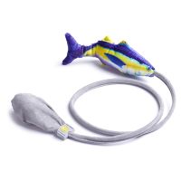 Pet Craft Supply Fish-Shaped Interactive สำหรับของเล่นแมว Chew Toy ทำความสะอาดฟัน Long Bite Resistant For Cat Chewing Toy