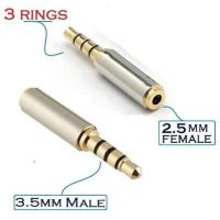 Gold 2.5 mm Female to 3.5 mm Male Audio Stereo Headphone Converter Adapter(Intl)