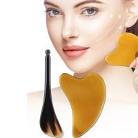 Natural OX Horn Gua Sha Board amp; Face Lift Massage Stick Set Eye Facial Beauty Back Scraping Skincare Oil SPA PhysioTherapy Tools