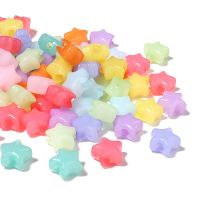 100pcs/Lot Candy Color Star Acrylic Beads for Jewelry Making Loose Spacer Beads DIY Bracelet Necklace Big Hole Beads Beads
