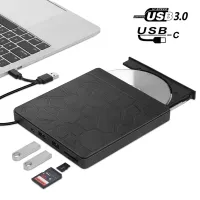 เอ็กซ์เทอนอลดีวีดีไดร์ฟเครื่องเขียนดีวีดี3.0 USB ประเภท-C ซีดี/เครื่องเล่น DVD-RW เครื่องอ่านนักเขียนออปติคอลไดรฟ์ใส่แผ่นดิสก์สำหรับ Mac PC Windows