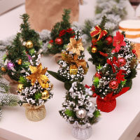Artificial Plant Flowers Decorative Mini Christmas Tree with Ornaments 20cm For Holiday Home Party Decor