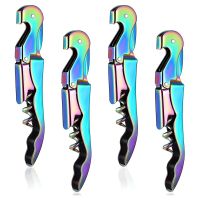 4-Piece Waiter Corkscrew Corkscrew Double Hinge Corkscrew Wine Corkscrew and Foil Cutter