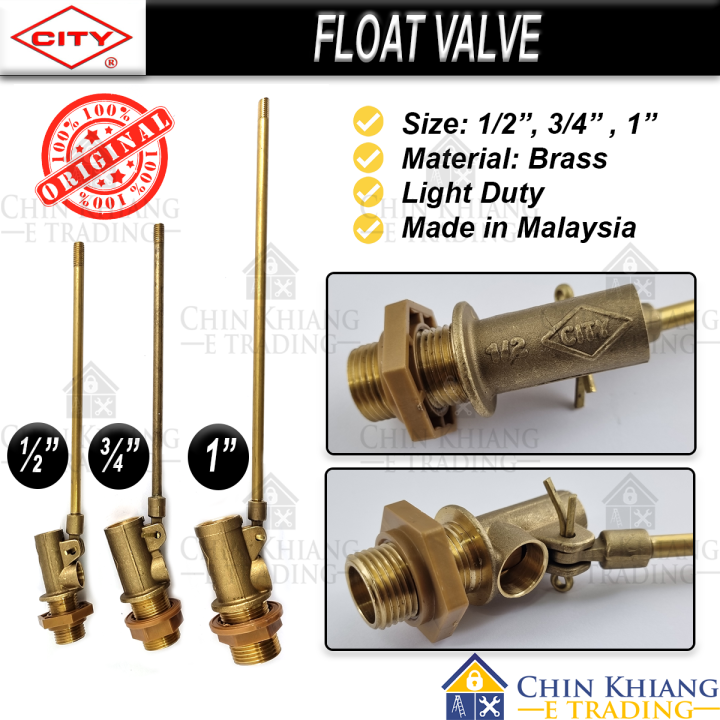 CITY Brass Float Valve Water Tank Light Duty Tangki Air Pelampung Bola