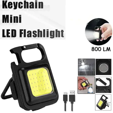 800LM COB Keychain Work Light Rechargeable Mini LED Flashlightht