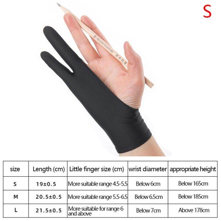 Two Finger Antifouling Glove For Artist Drawing Pen Graphic Tablet Pad
