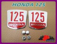 HONDA 125 SIDE COVER "ALUMINIUM" (LH&amp;RH) LOGO "RED" SET // โลโก้ฝากระเป๋าข้าง HONDA 125 อลูมิเนียม อักษรสีแดง สินค้าคุณภาพดี