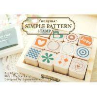 ตัวปั๊ม ตรายาง ชุด Simple Pattern ลายหัวใจ ดอกไม้