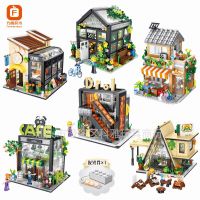 Square Orange Fc8501-08 Building Blocks Flower Shop Lighting Street View Building Puzzle Small Particles Assembled Toys Compatible With Lego