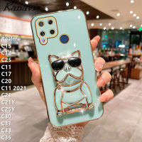 เคสโทรศัพท์ Kanavi สำหรับ Realme C15 C11 C25 C12 C17 C20 C11 C25Y C21Y C35 C31แว่นตาแฟชั่นเคสโทรศัพท์มือถือใหม่หรูหราซิลิโคนนิ่มชุบโทรศัพท์ขอบตรง