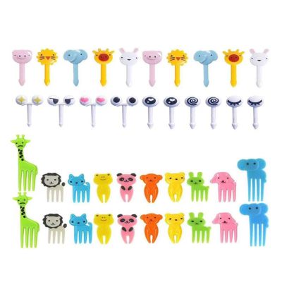 40x Food Fruit Forks Cartoon Toothpick Cute Cartoon Fruit Fork for Party Supplies Sandwich Toddlers Appetizer