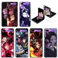 [Hot K] Zflip4เคสโทรศัพท์สำหรับ Samsung Galaxy Z Flip3 5G Z Flip 3 5G ZFlip ฝาครอบมือถือ Fundas Demon Slayer Kimetsu No Yaiba