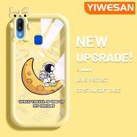 YIWESAN เคสสำหรับ VIVO Y91 Y91i Y95การ์ตูนน่ารักเดินทางมนุษย์อวกาศดีไซน์ใหม่นุ่มเคสโทรศัพท์ซิลิโคนใสเลนส์กล้องถ่ายรูปเคสป้องกันแบบกันแรงสั่นสะเทือนใส