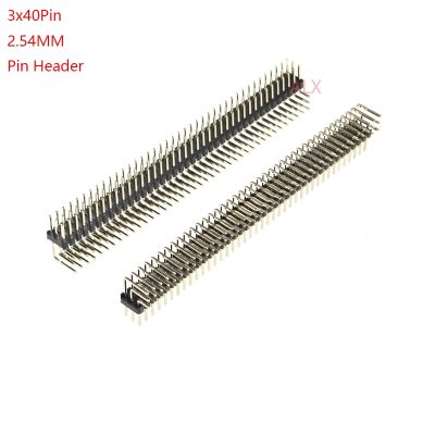 2PCS 3X40 PIN Double row MALE 2.54MM PITCH Right Angle PIN Header connector Strip 3X40PIN 3x40 40p 40PIN FOR PCB BOARD ARDUINO
